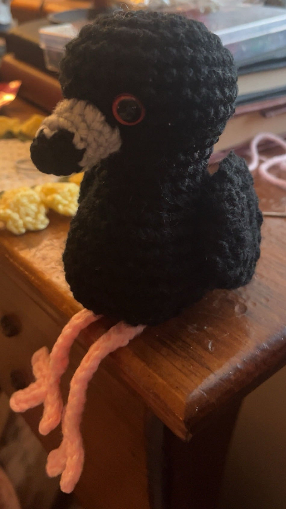 black crochet flamingo 