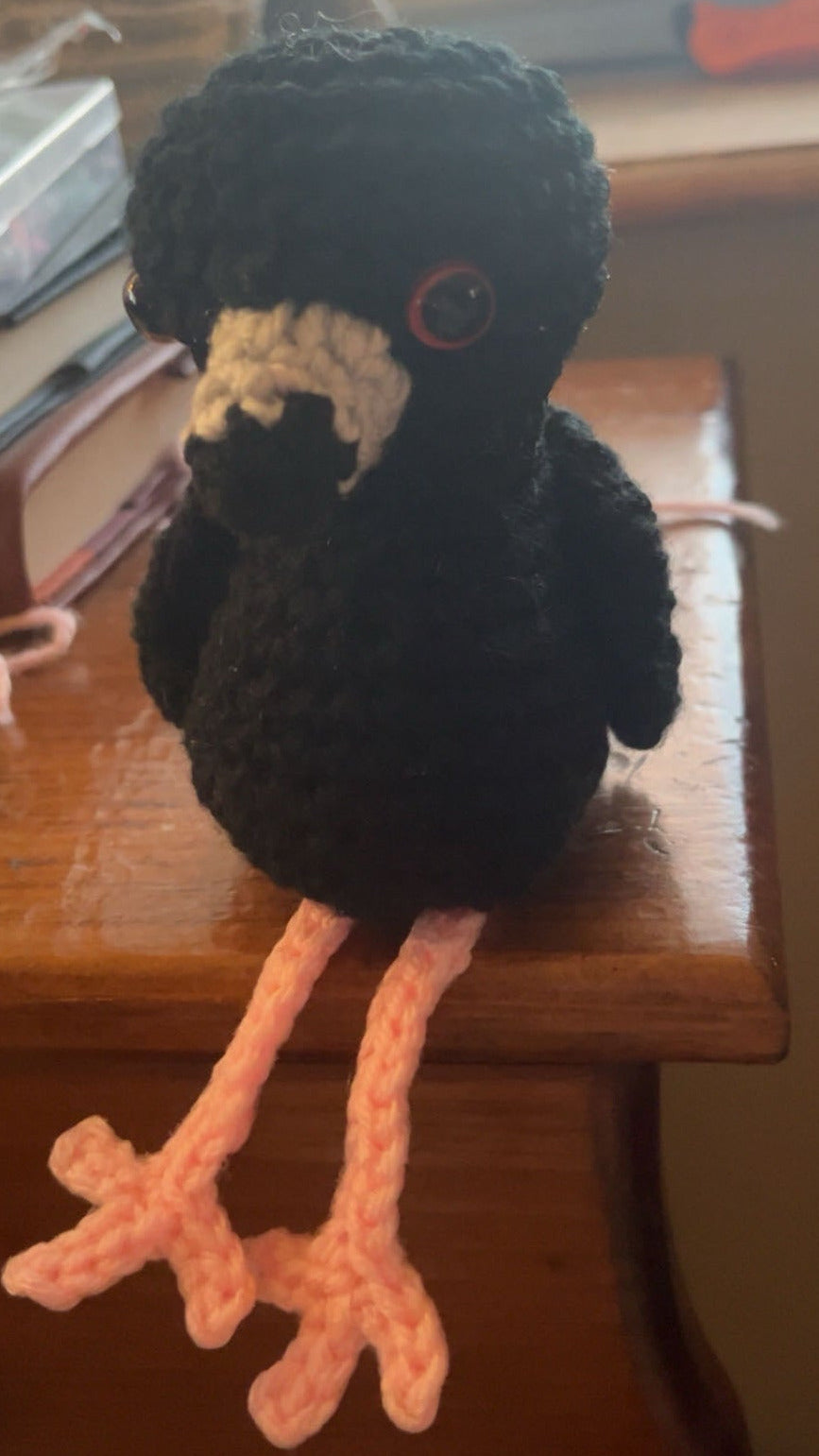 black crochet flamingo